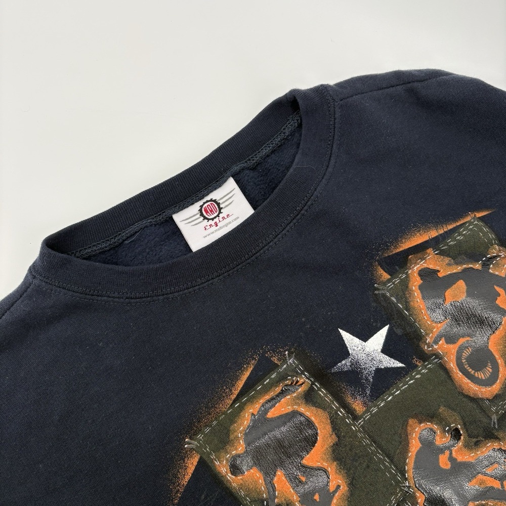 Mad Engine Youth Biker Navy‎ Sweatshirt Size Large